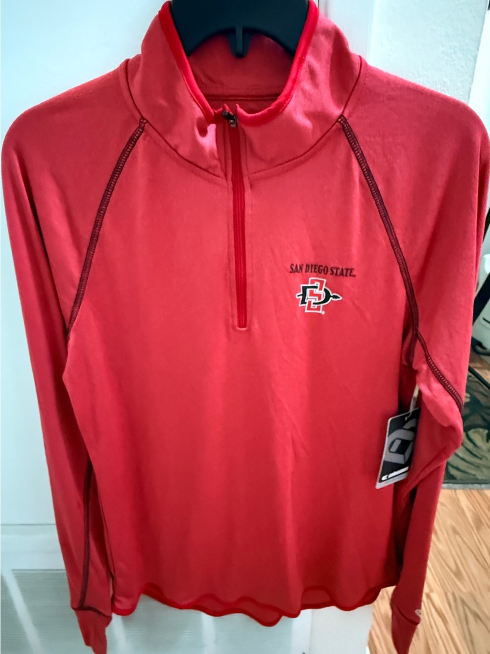 Colosseum Women's Red Quarter-Zip San Diego State SDSU Long Sleeve Shirt Size XL